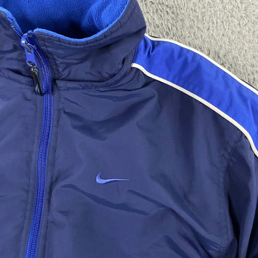 VTG 90s Y2K Nike Jacekt Boys‎ L Fits Mens Small Reversible Fleece Lined Swoosh
